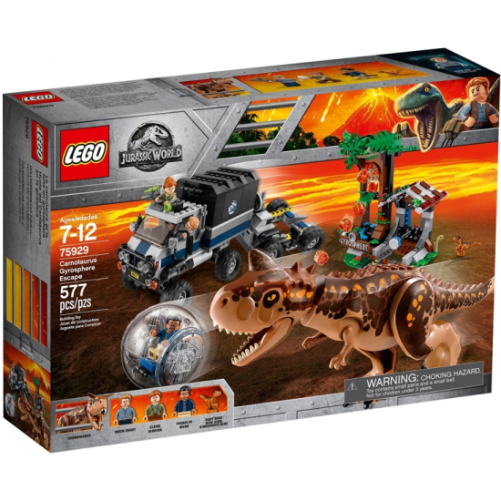 LEGO JURASSIC WORLD Carnotaurus Gyrosphere Escape 2018